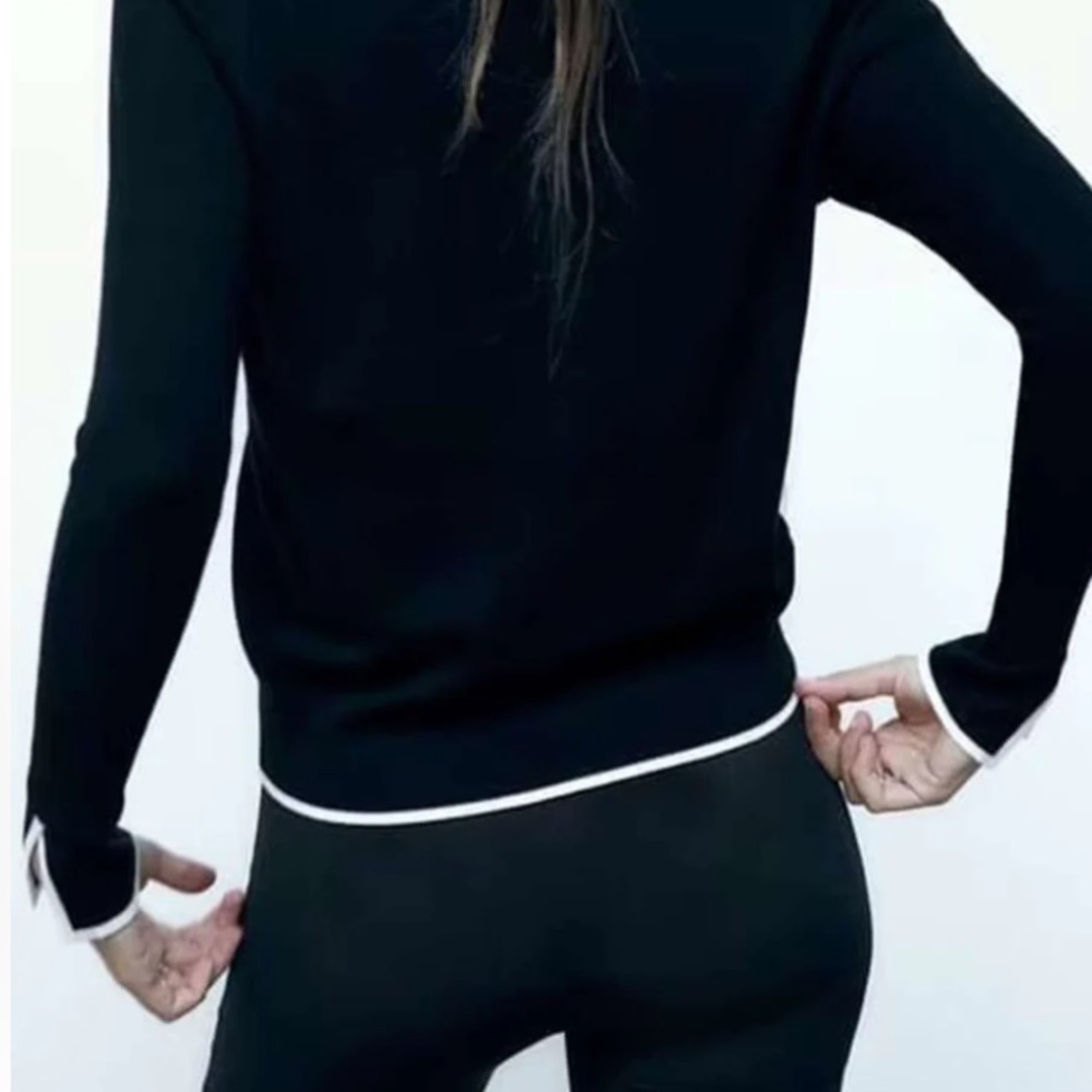 Zara Button Down Knit Sweater Medium - image 2